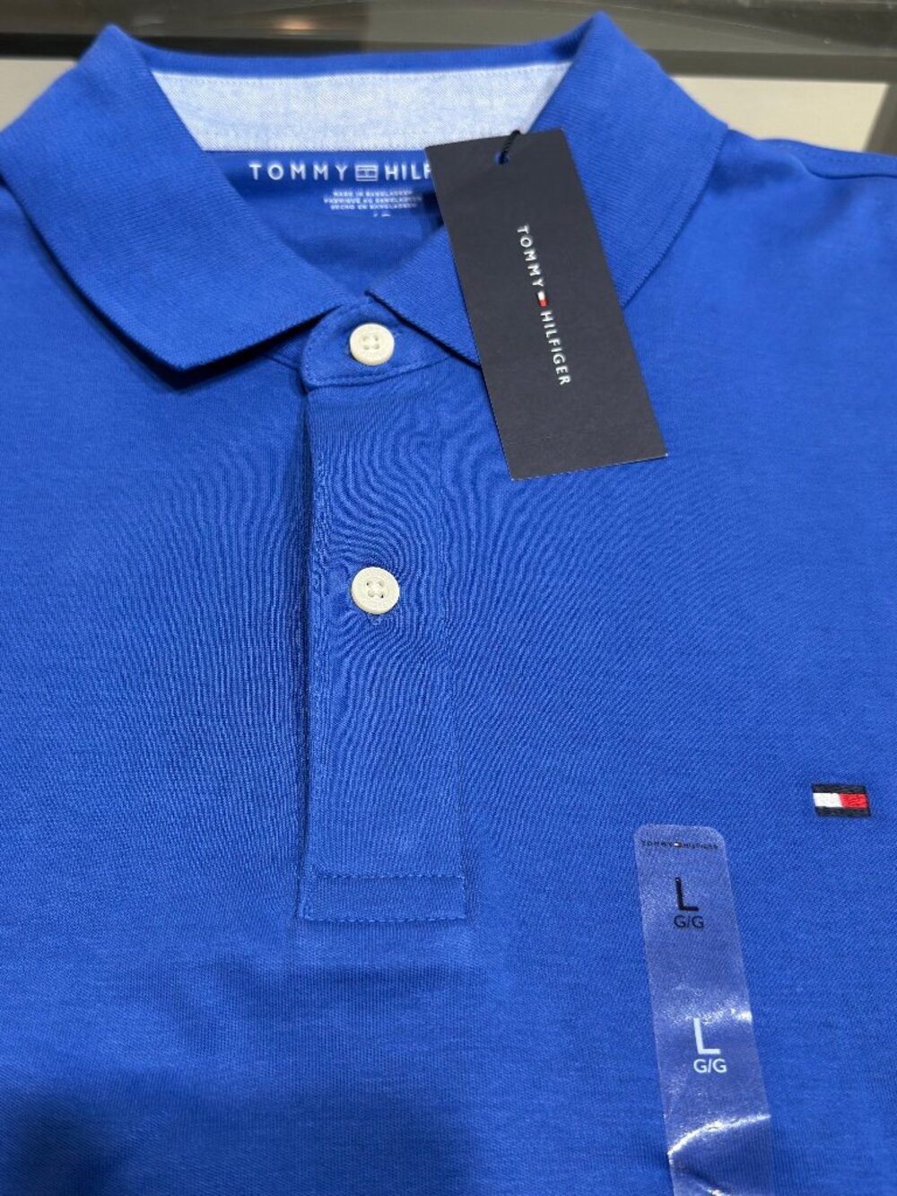 $60 TH TOMMY HILFIGER MENS ROYAL BLUE L COTTON POLO GOLF SHIRT NWT